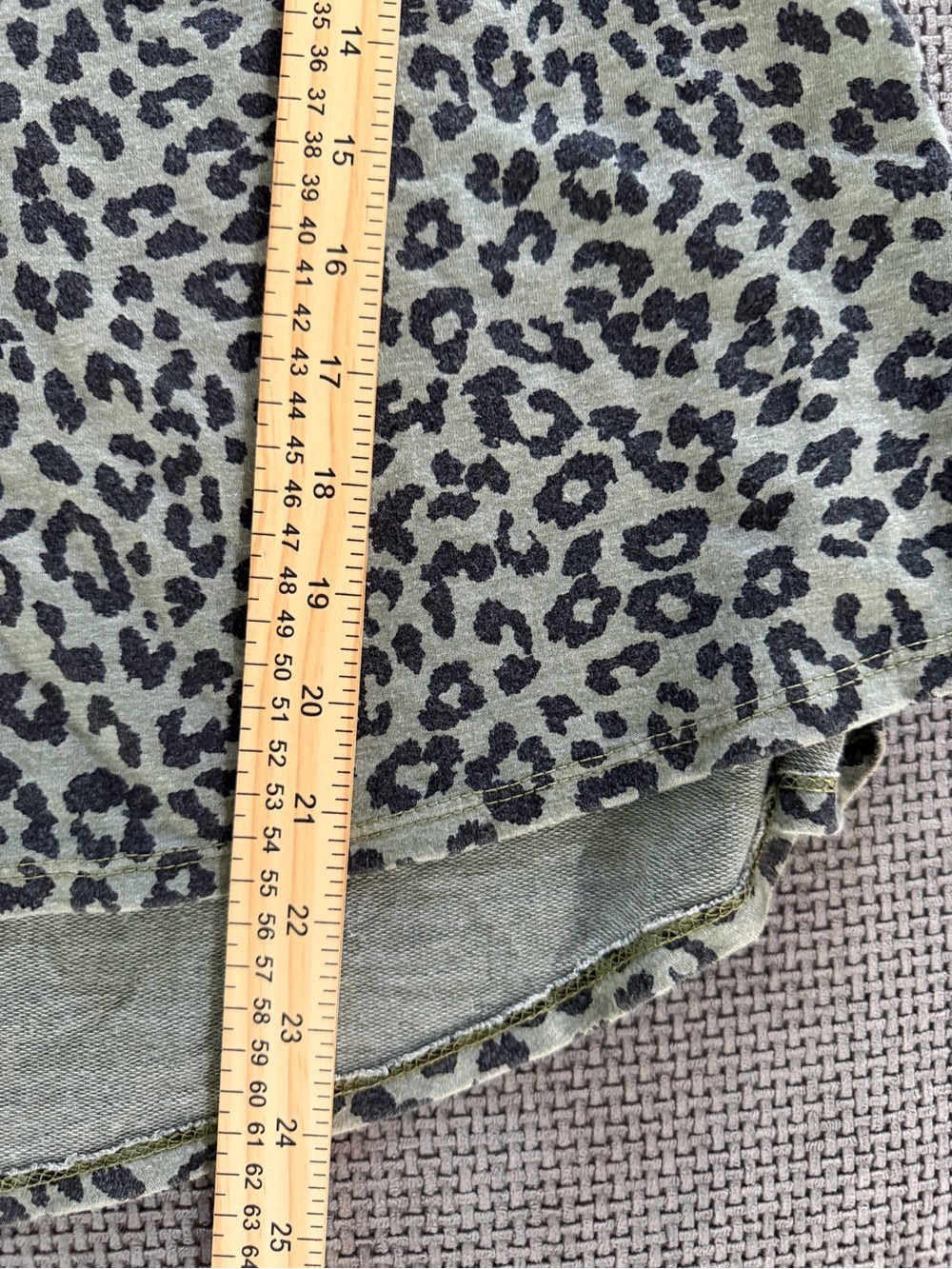 Leopard Lounge Set Maronie Olive Green Oversized Top Drawstring Shorts S Boho - Picture 7 of 14